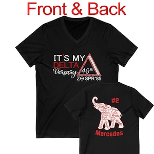 It&#39;s my Deltaversary t-shirt , Personalized shirt, delta tee, delta gift for sister, Unisex Jersey Short Sleeve V-Neck Tee