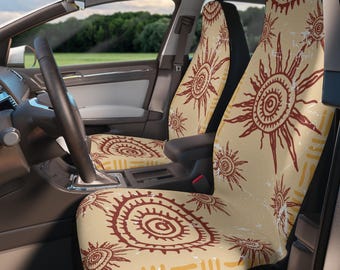 Pokrowce na fotele samochodowe Boho Sun, Celestial Beige Mystic, styl vintage
