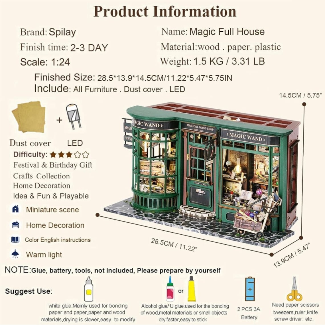 DIY Magic Dollhouse Wandshop House Home Decoration Creative Desktop - Etsy