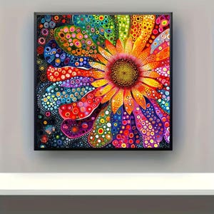 Abstract Sunflower Diamond Painting Kit, Abstract Gem Art, DIY Craft