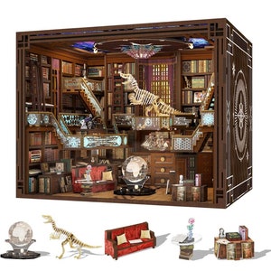 Beyond MAX of Books Wooden Book Nook: 3D Miniature Library Shelf Insert