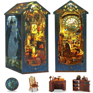 Detective Wooden Book Nook: 3D Puzzle Shelf Insert Model image 2