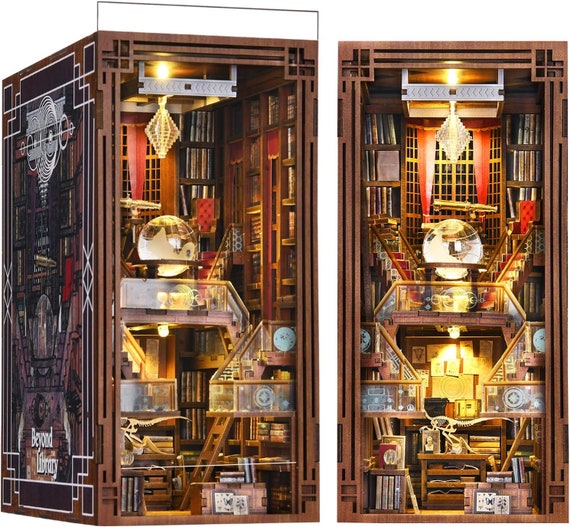 Beyond Library Book Nook: 3D Wooden Puzzle Shelf Insert Model