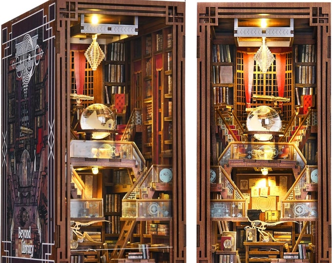 Beyond Library Book Nook: 3D Wooden Puzzle Shelf Insert ModelArt and craft kits for adults!