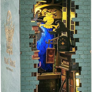 DIY Book Nook Kit 3D Wooden Puzzle, (Magic Alley)