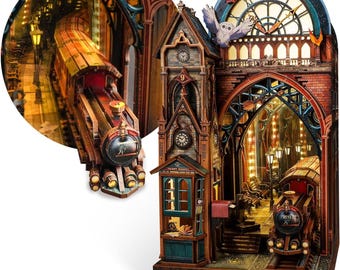 Magic Station Book Nook Kit 3D houten puzzel insteekmodel