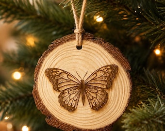 Custom Engraved Wood Slice Ornament | Personalized Gift