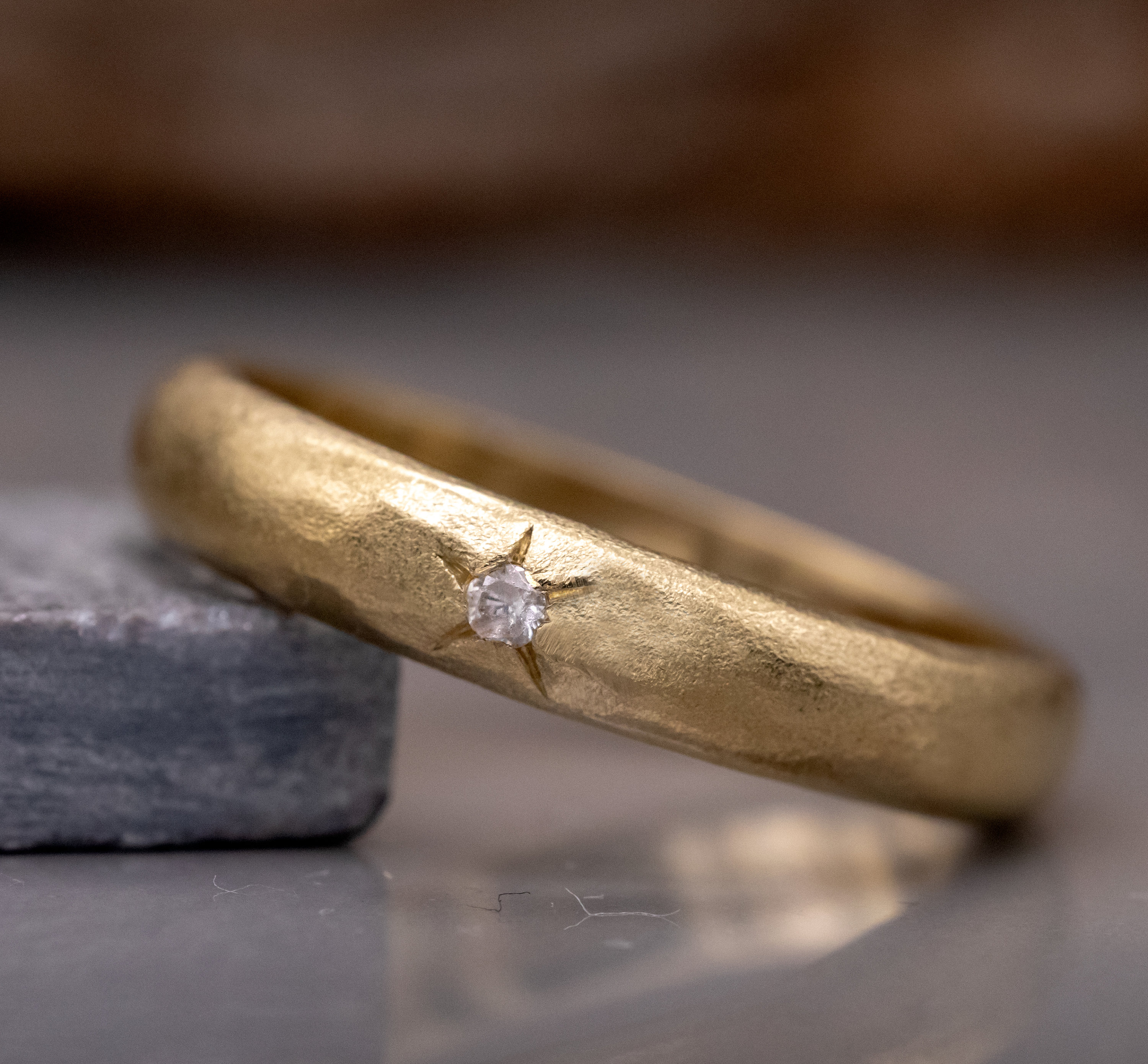 Man's Wedding Ring Star Setting Diamond Ring 14k Gold Etsy