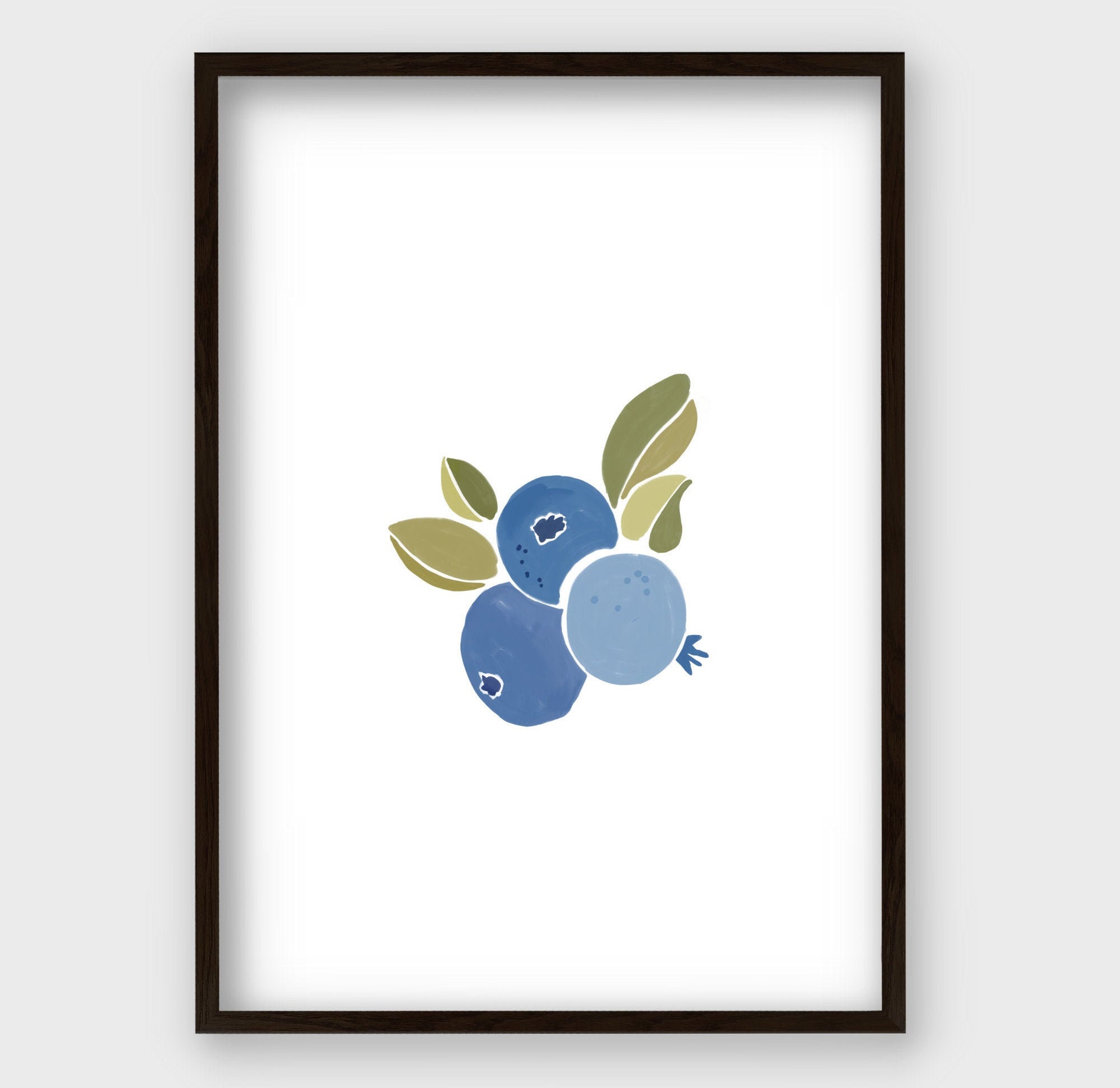 Blueberry Wall Art Set Etsy