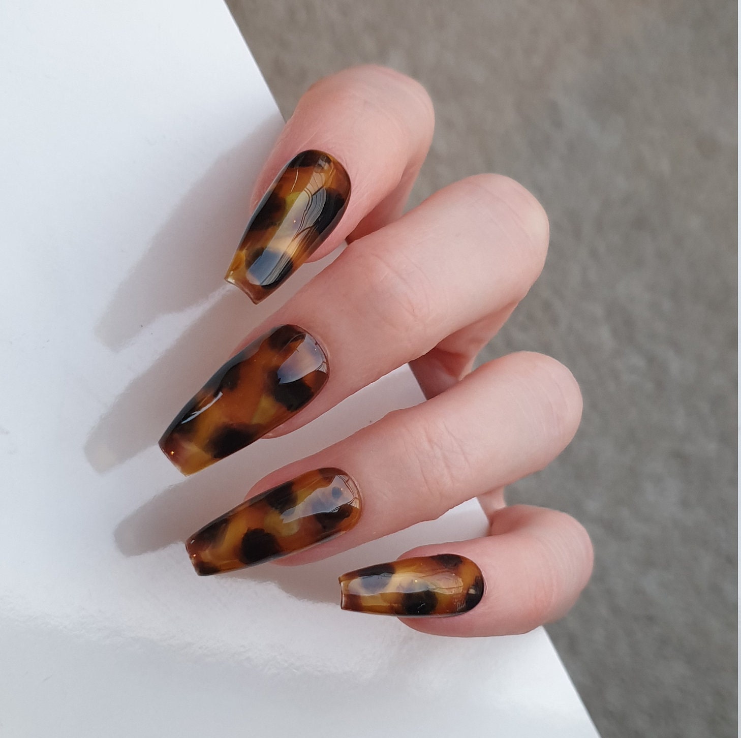 Tortoiseshell Press On Nails Tortoise Shell Stick On Nails Etsy