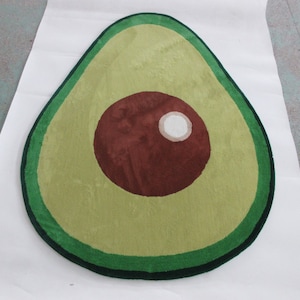 Handmade Tufted 3D Avocado Area Rug/ handmade Avocado Area Carpet  2ft X 3ft