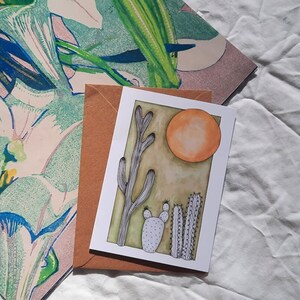 Green Cactus Card - Carte de voeux, de remerciement, d'anniversaire parfaite pour les amoureux des plantes