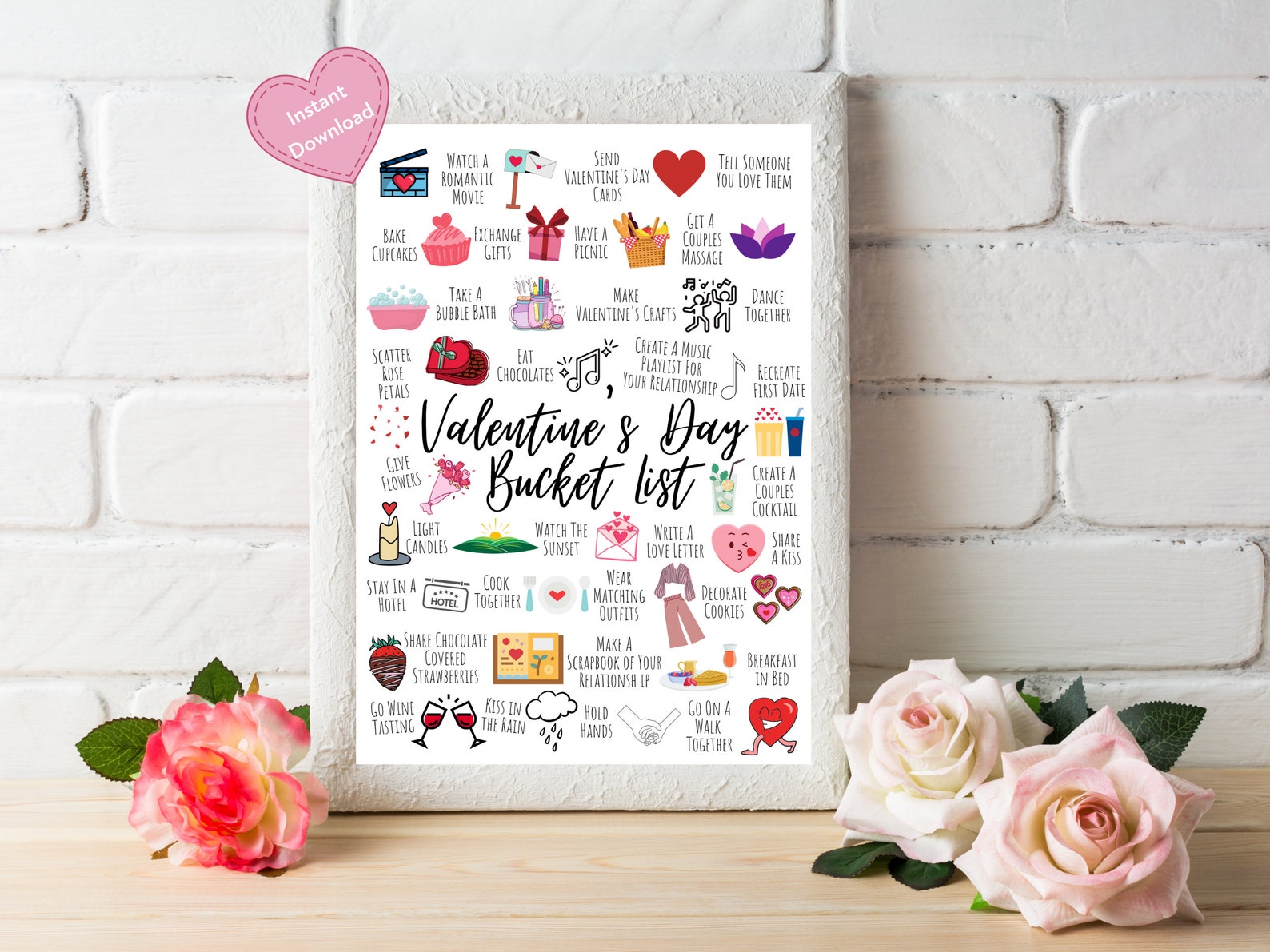 Valentine's Day Bucket List Valentine's Day | Etsy