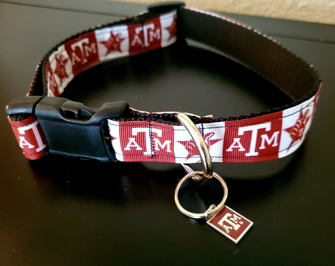Texas A&M Dog Collar Large Etsy
