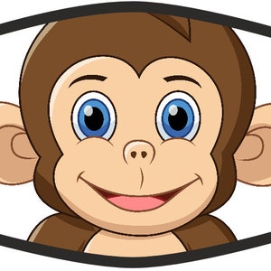 Cheeky Monkey Face Mask Black Trim Etsy Cheeky Monkey Face Mask Black Trim Etsy