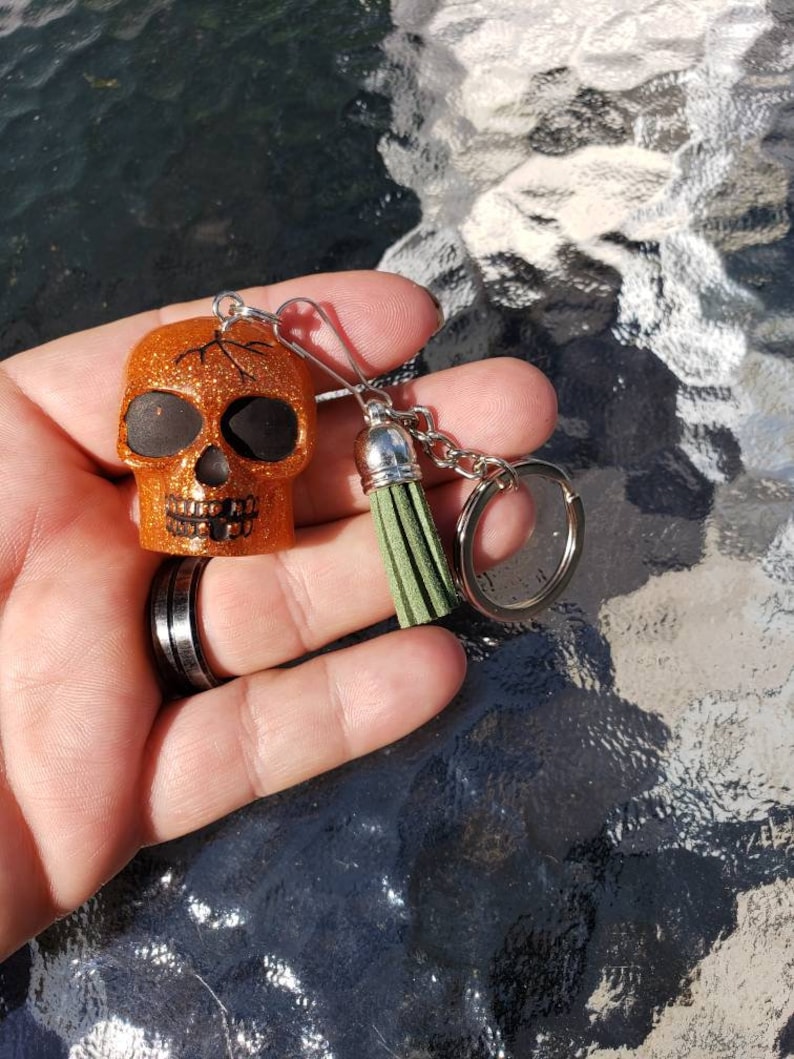 Skull Keychain Etsy
