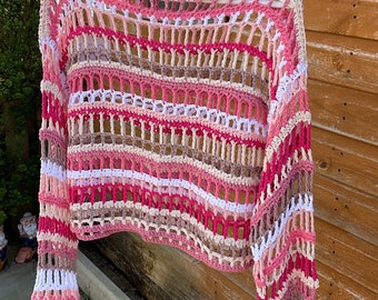 Crochet Long Sleeve Cropped Jumper Hand Made