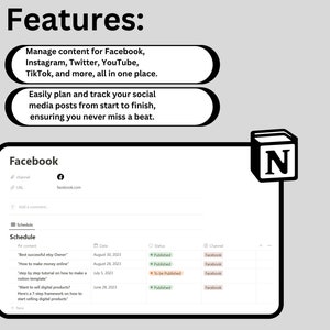 Simple All in One Notion Template for Social Media - Etsy