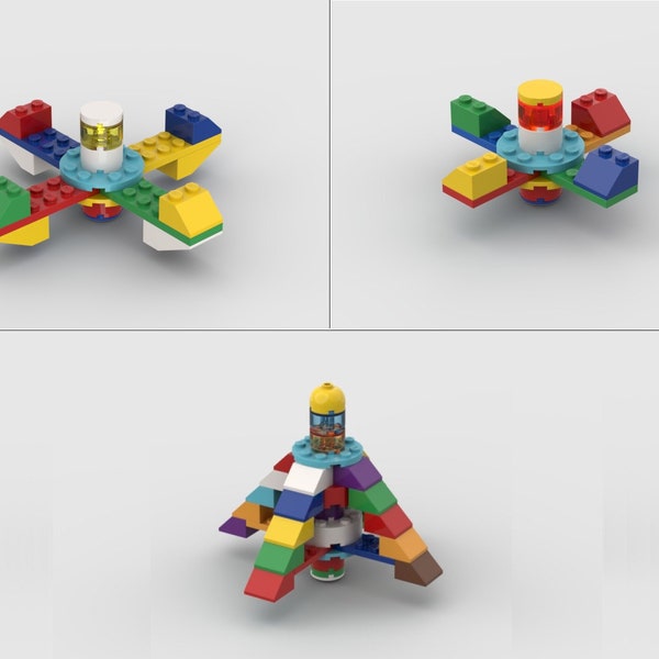 Spinning Tops - Building Instructions PDF -Digital Download - Bricks - Toys - For Kids - Creative Games - STEM