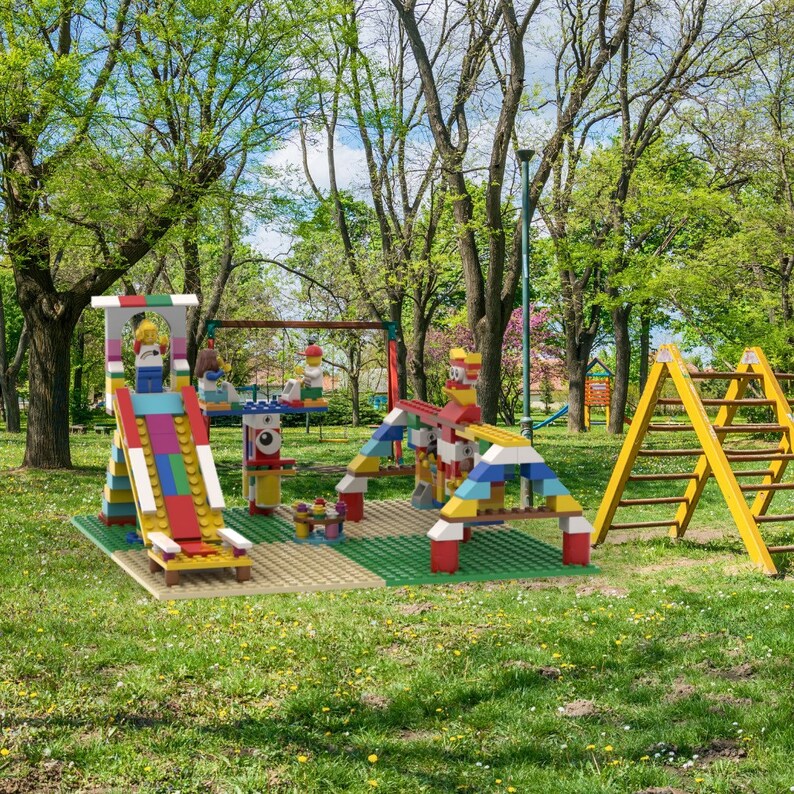 Playground Building Instructions PDF digital Download Bricks Toys for