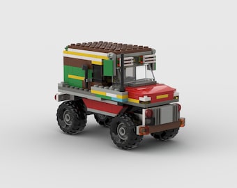 Instrucciones de construcción de un SUV 4x4 de ladrillos – Juego creativo STEM (Descarga digital)