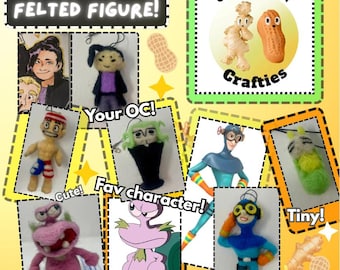 Handmade Custom Needle Felt Figure | Wool | Doll | Anime, Furry, OCs, Fantasy, Video Game, Cartoon Character Commission | Personalized Gifts