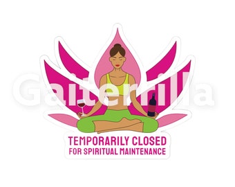 Spirituelle Wartung wasserdichter Aufkleber: Yoga, Wein, psychische Gesundheit
