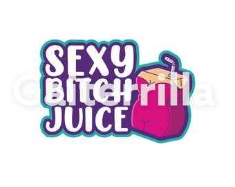 Sexy Bitch Juice Aufkleber | Wasserfester Laptop Aufkleber, Mentale Gesundheit Humor