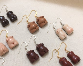 VENTA DE MUESTRA Desnudo Cuerpo Diosa Torso Dangy/Pendientes colgantes - ¡Positividad corporal, arte feminista!