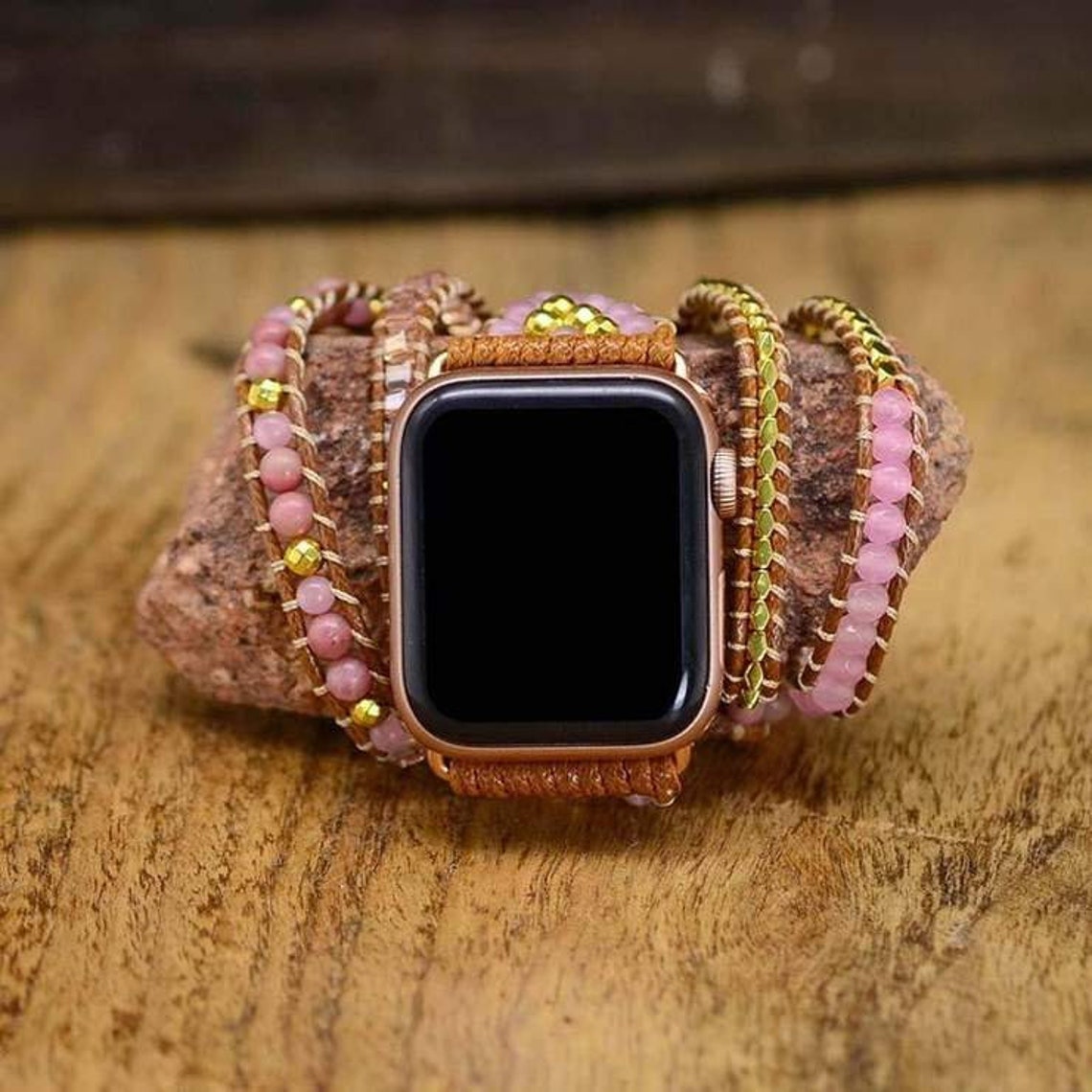 The Love Rose Quartz Apple Watch Strap Etsy