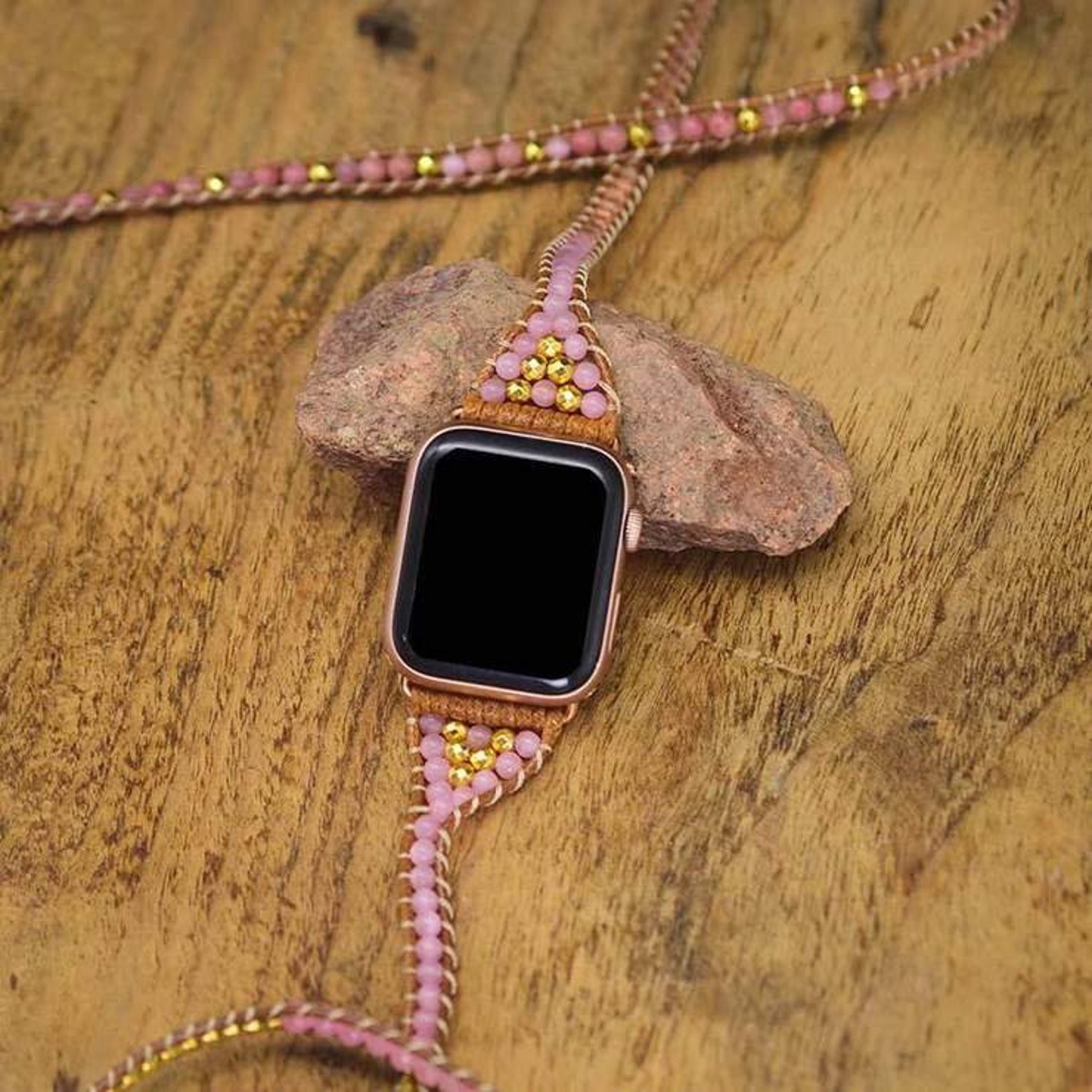 The Love Rose Quartz Apple Watch Strap Etsy