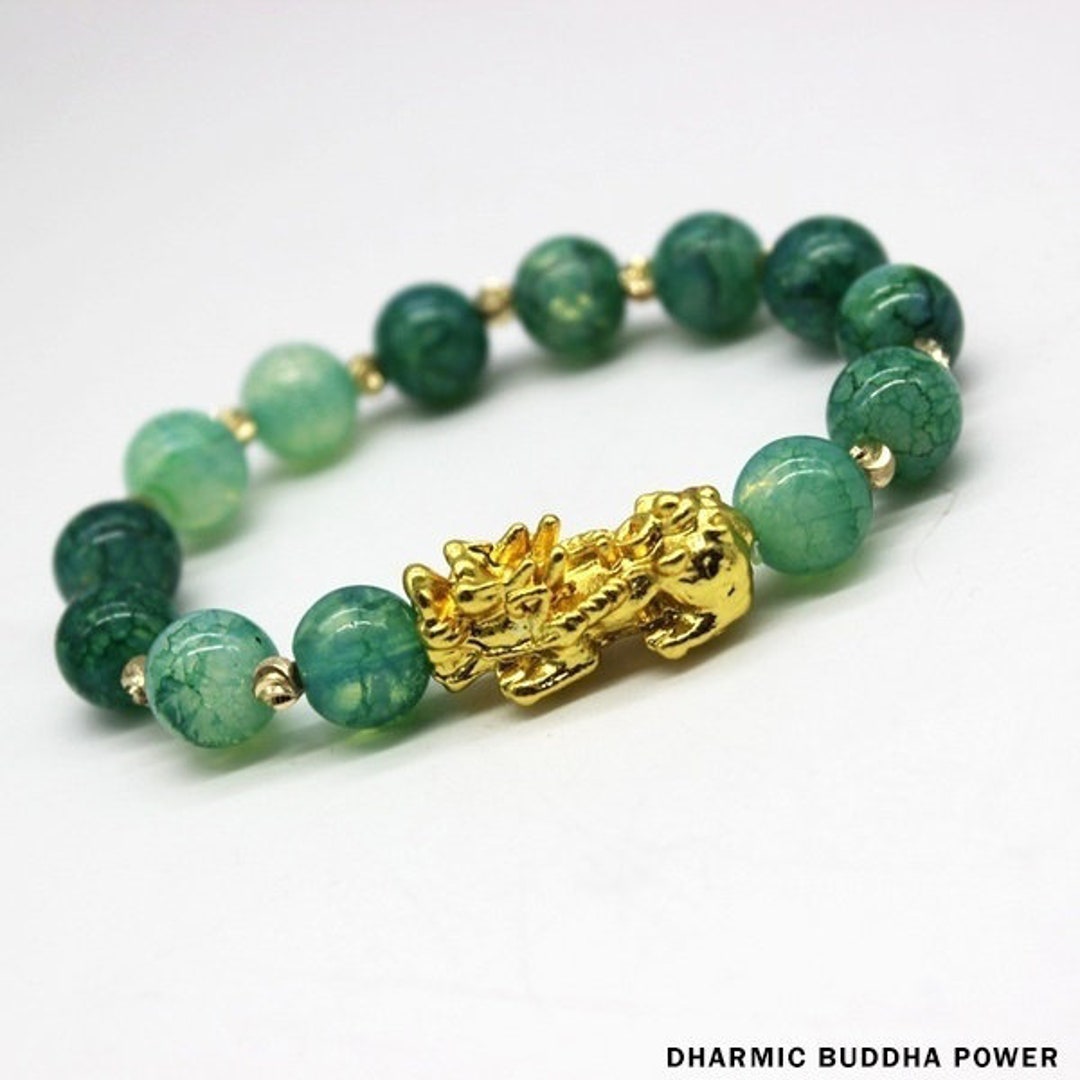 Handcrafted Jade Stone Feng Shui Pi Yao Bracelet - Etsy