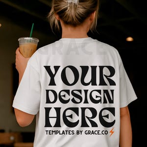 White Comfort Colors C1717 Lifestyle Model Mockup Oversized Tee  Aesthetic Mock Up Trendy Model Y2K  Street Style Mock Up Trendy Comfort