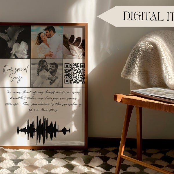 Voice Recording Gift Custom Soundwave Art Soundwave Art Soundwave Art QR Code 1st Anniversary Gift 7th Anniversary Gift 2nd Anniversary Gift