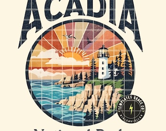 Acadia National Park Png Park Granola Girl National Park PNG National Park PNG National Park PNG Design Travel png Outdoor Mountains Digital