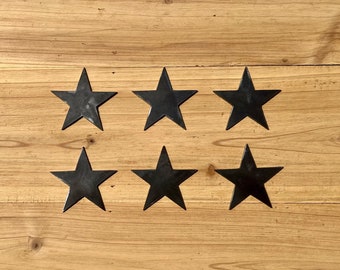 Set di 6 forme di stelle in metallo da 2,75 pollici, in metallo arrugginito grezzo, stencil da parete per la casa, fai da te, artigianato, realizzato negli Stati Uniti