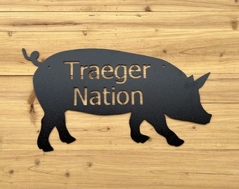Cartello per barbecue Traeger Nation / Accessori per grigliate Traeger / regalo per papà