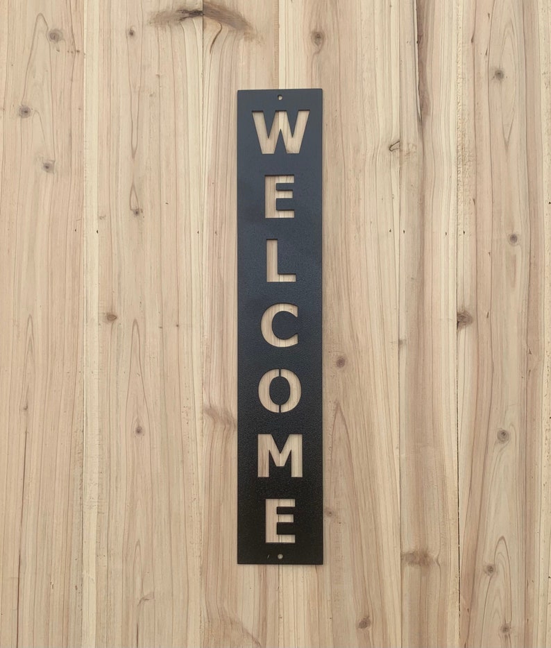 Vertical Welcome Sign | Metal Welcome Sign - Etsy