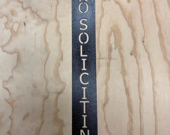 Vertical Metal No Soliciting Sign | Powder Coated Steel (3"x22")