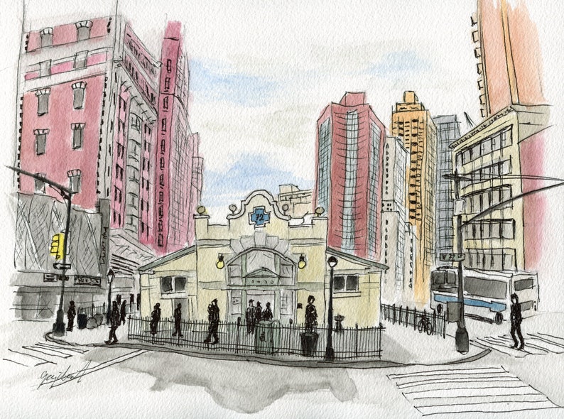 72nd Street / New York City / Watercolor Painting image 1