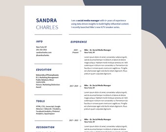 Minimalistic Modern Resume Template | CV Template | Cover Letter Template | References Template | Creative Resume | MS Word