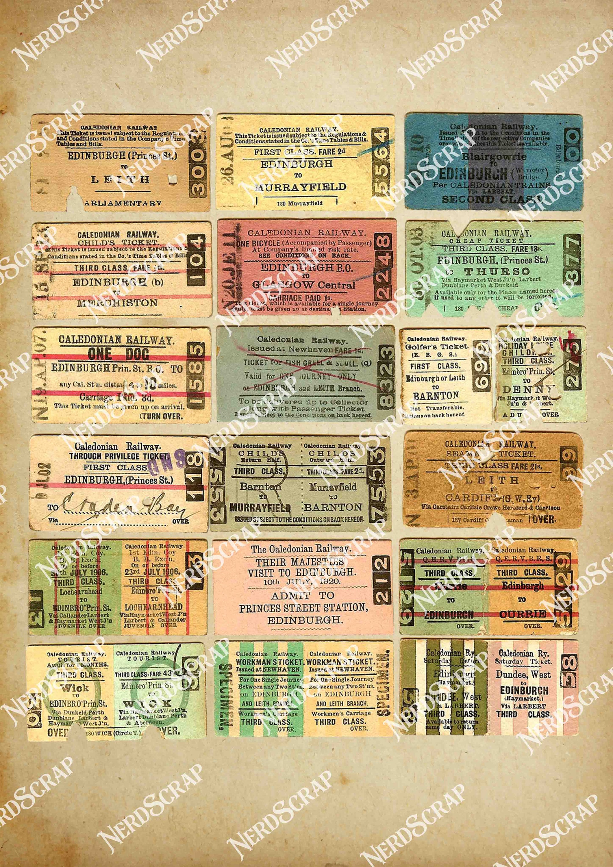 Vintage Train Tickets Digital Download Printable Old Railway Etsy 日本