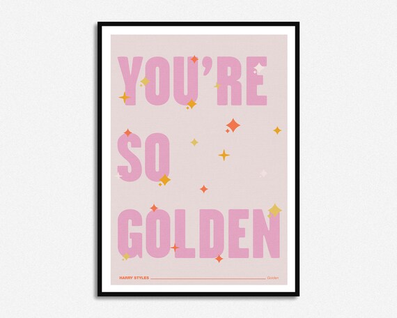 Harry Styles Golden Fine Line Music Print Lyrics Print Etsy