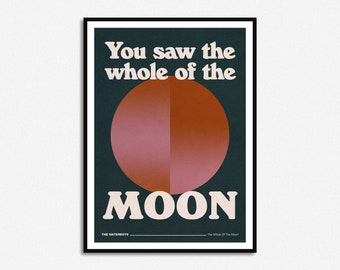 The Whole Of The Moon Lyrics Print | Retro | Music | A5 A4 A3 | Unframed Indie Rock Art | Gig Concert Poster