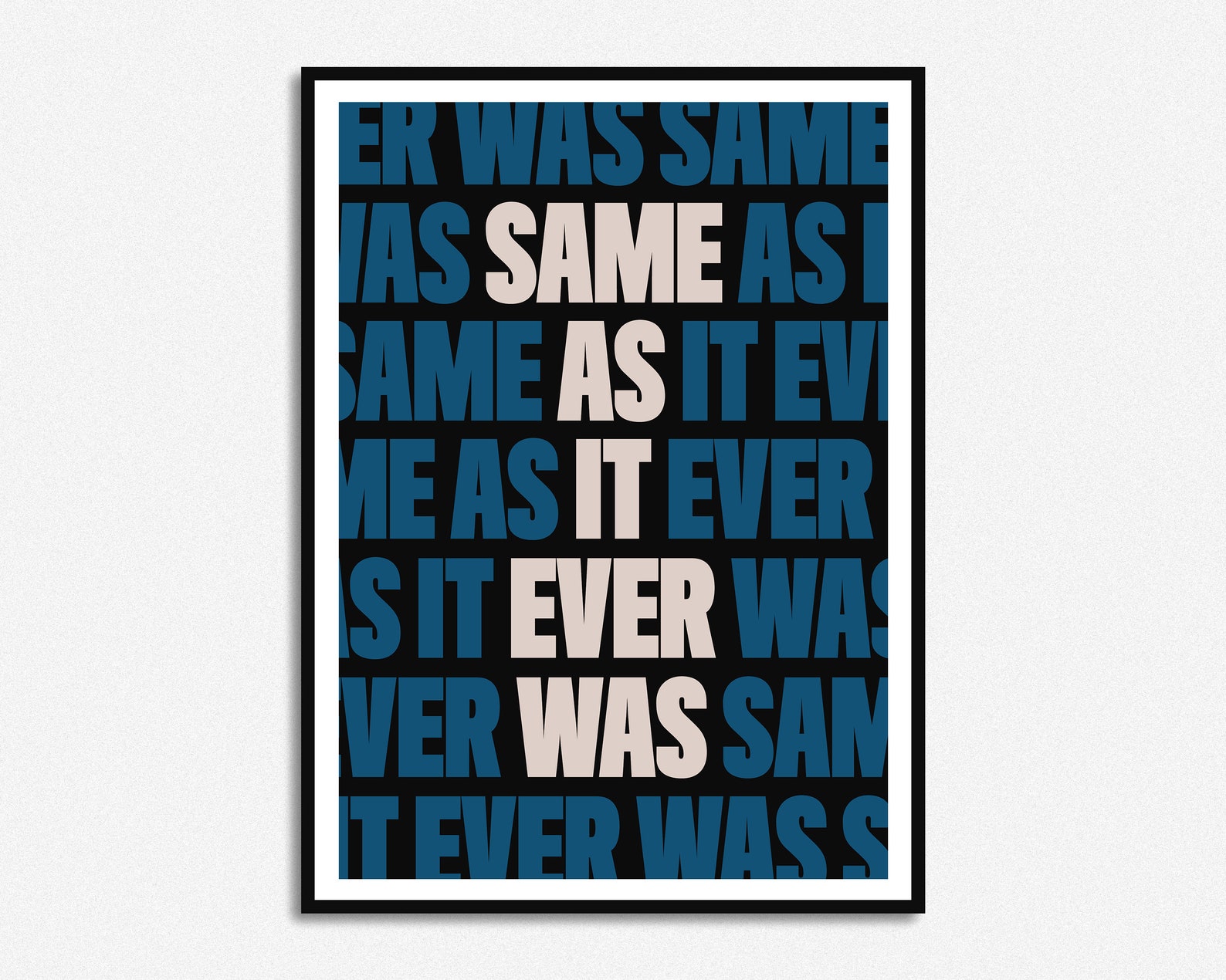 Talking Heads Same as It Ever Was Lyrics Print Once in A Etsy UK