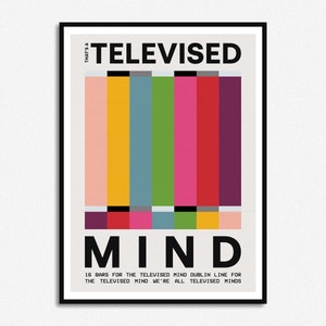 Televised Mind Lyrics Print | Music Lyrics | A5 A4 A3 A2 A1 | Unframed Indie Art | Gig