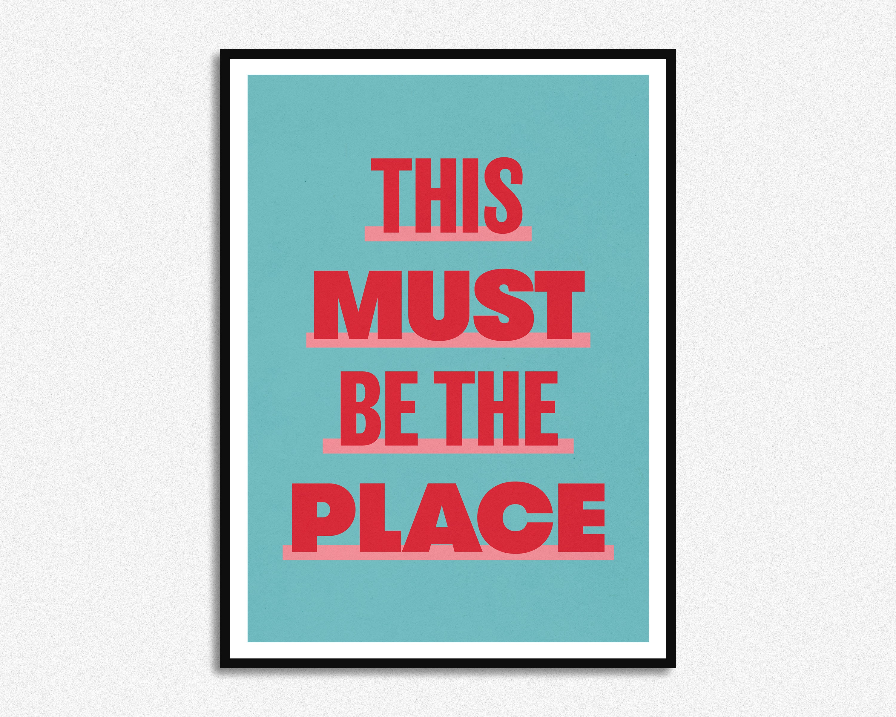 This Must Be The Place Black Heart Song Lyric Art Music Quote Gift Poster Print 