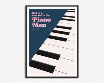 Piano Man Print Print | A5 A4 A3 | Unframed Art | Musical Instruments Poster