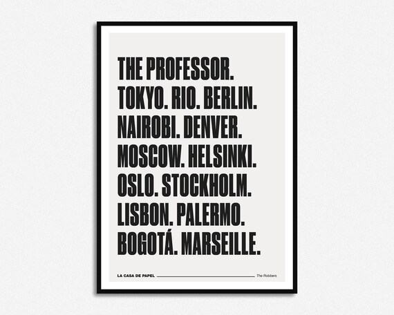 Poster A3 House Paper Professor Tokyo Berlin Moscow Nairobi Money Heist 01 Poster A3 House Paper Professor Tokyo Berlin Moscow Nairobi Money Heist 01