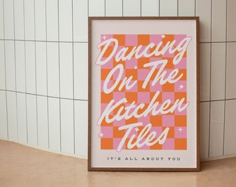 Dancing On The Kitchen Tiles Print | Music Print | A5 A4 A3 | Unframed Indie Rock Art | Concert Gig Poster